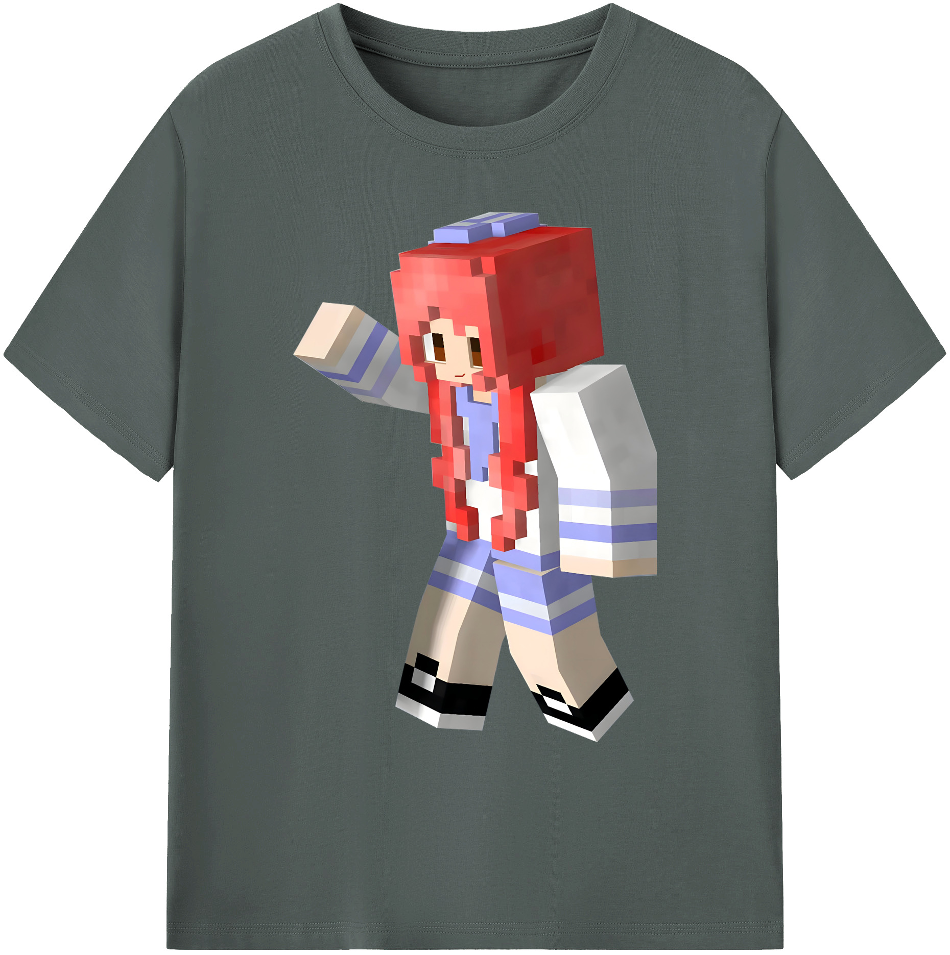 （画像用） マインクラフト ブロックの世界 Minecraft MC Block world 綿100％ メンズ半袖Tシャツ｜肌触りやわらか＆通気性